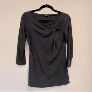 EVERYTHING $6/Theory Ruched Quarter Sleeve Blouse in Black